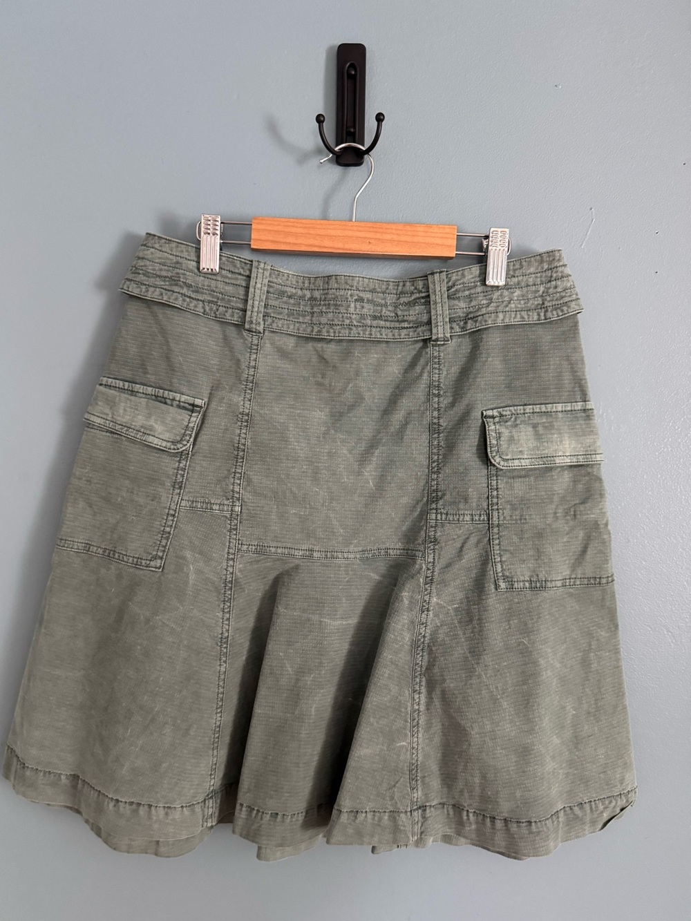 Anthropologie Olive Green Utility A-Line Skirt